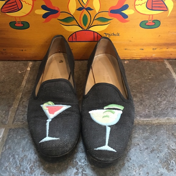 Stubbs & Wootton Margarita Black Loafers Sz 5 1/2